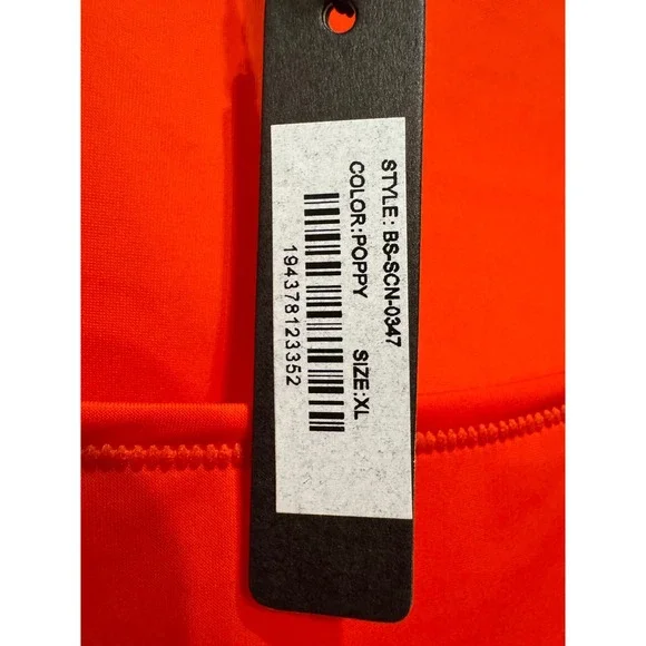 SKIMS Jelly Sheer Long Sleeve Bodysuit Poppy Square Neck XL - Picture 4 of 8